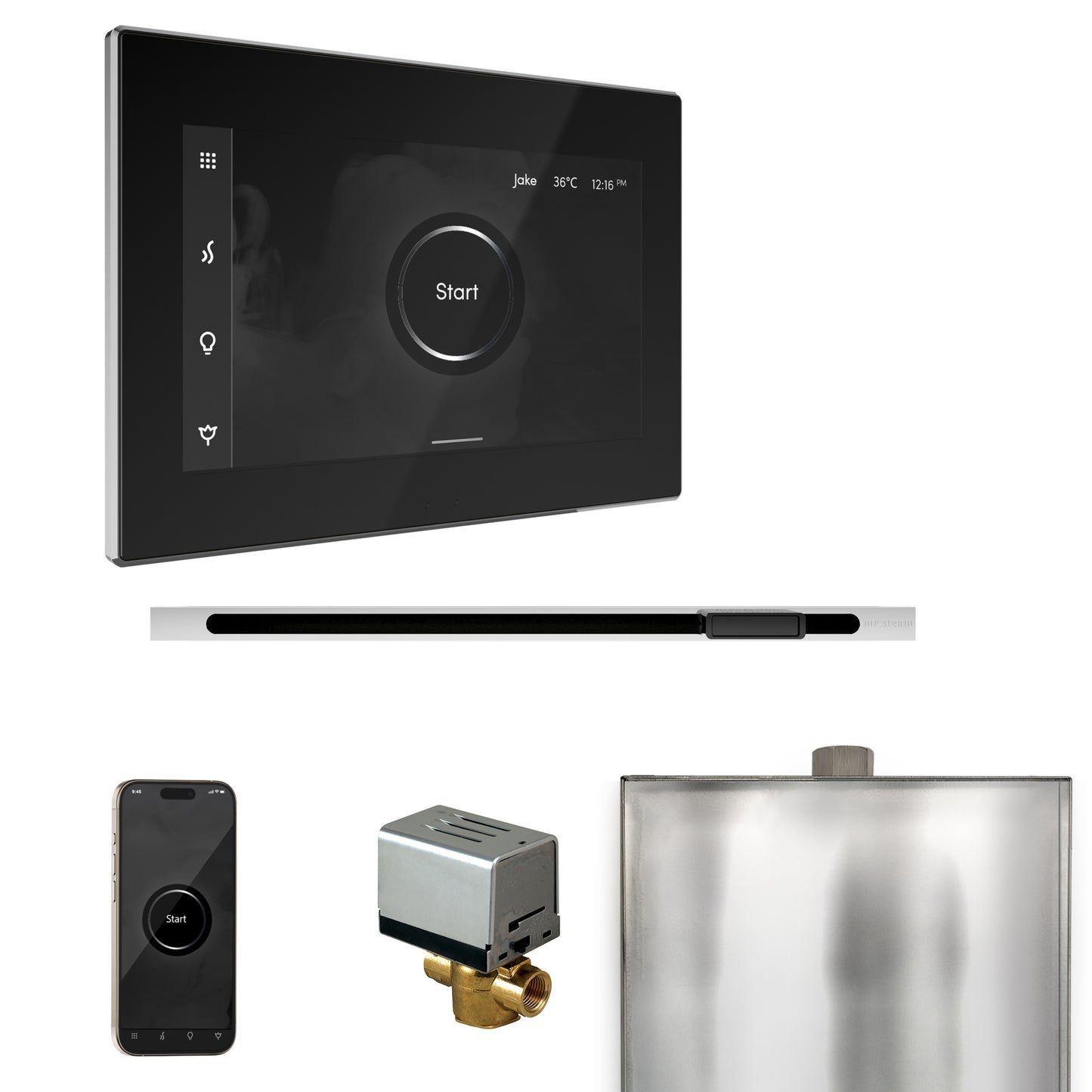 Mr. Steam BXL XButler Steam Shower Control Package with iSteamX Control and Linear Steamhead