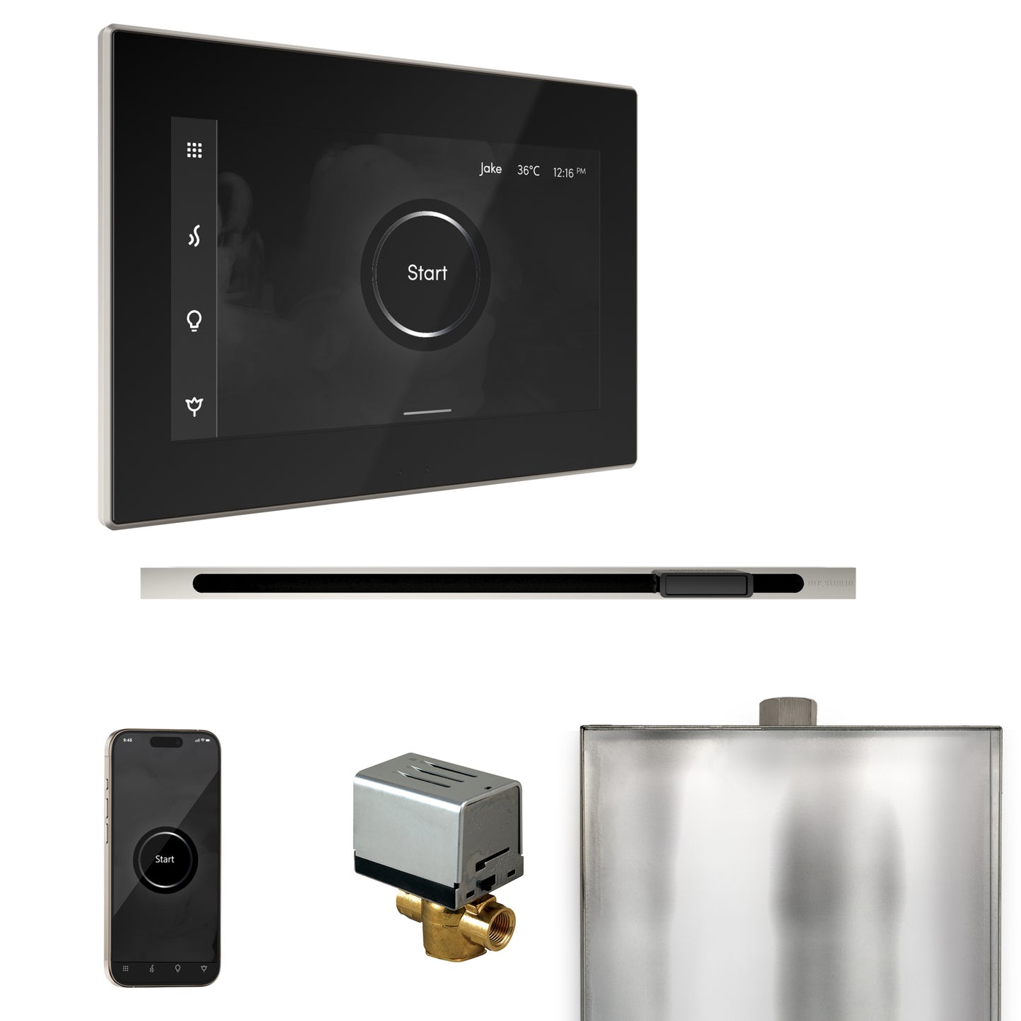 Mr. Steam BXL XButler Steam Shower Control Package with iSteamX Control and Linear Steamhead