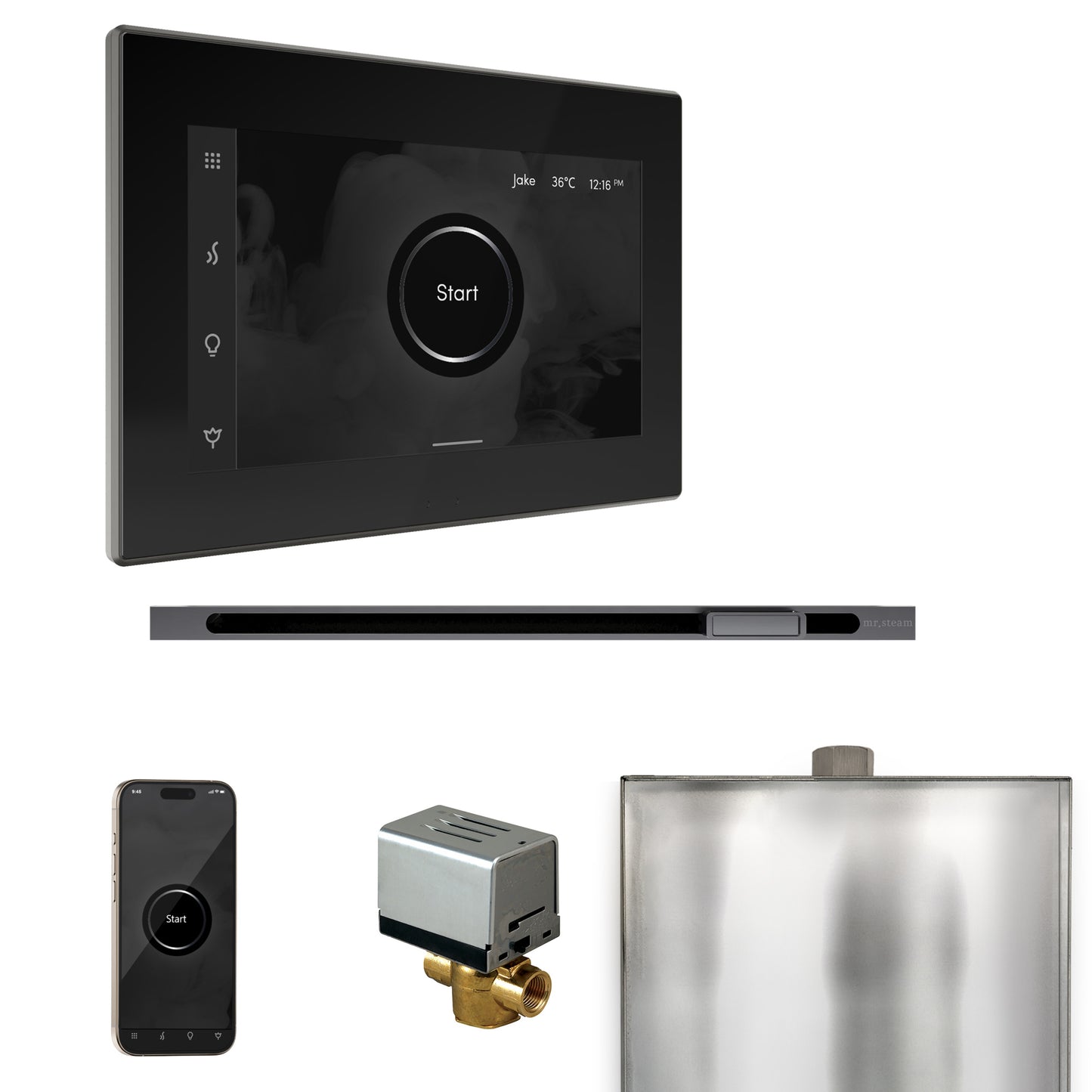 Mr. Steam BXL XButler Steam Shower Control Package with iSteamX Control and Linear Steamhead