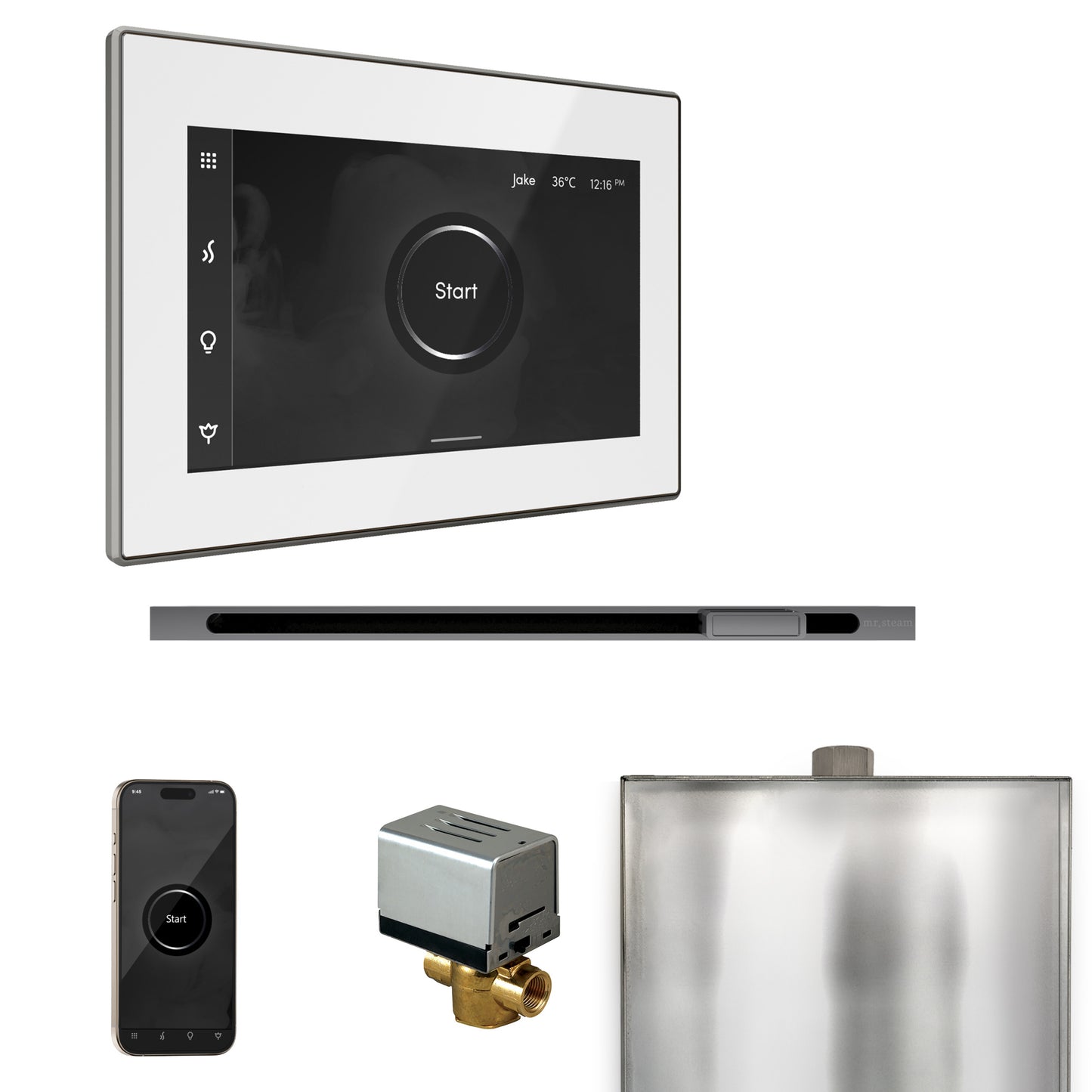 Mr. Steam BXL XButler Steam Shower Control Package with iSteamX Control and Linear Steamhead