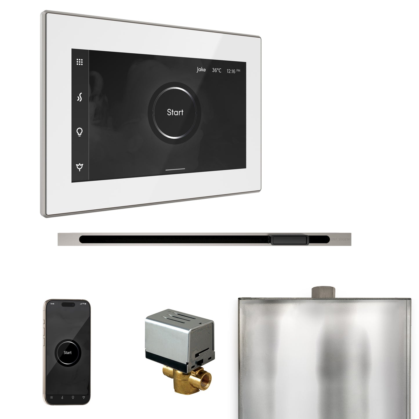 Mr. Steam BXL XButler Steam Shower Control Package with iSteamX Control and Linear Steamhead