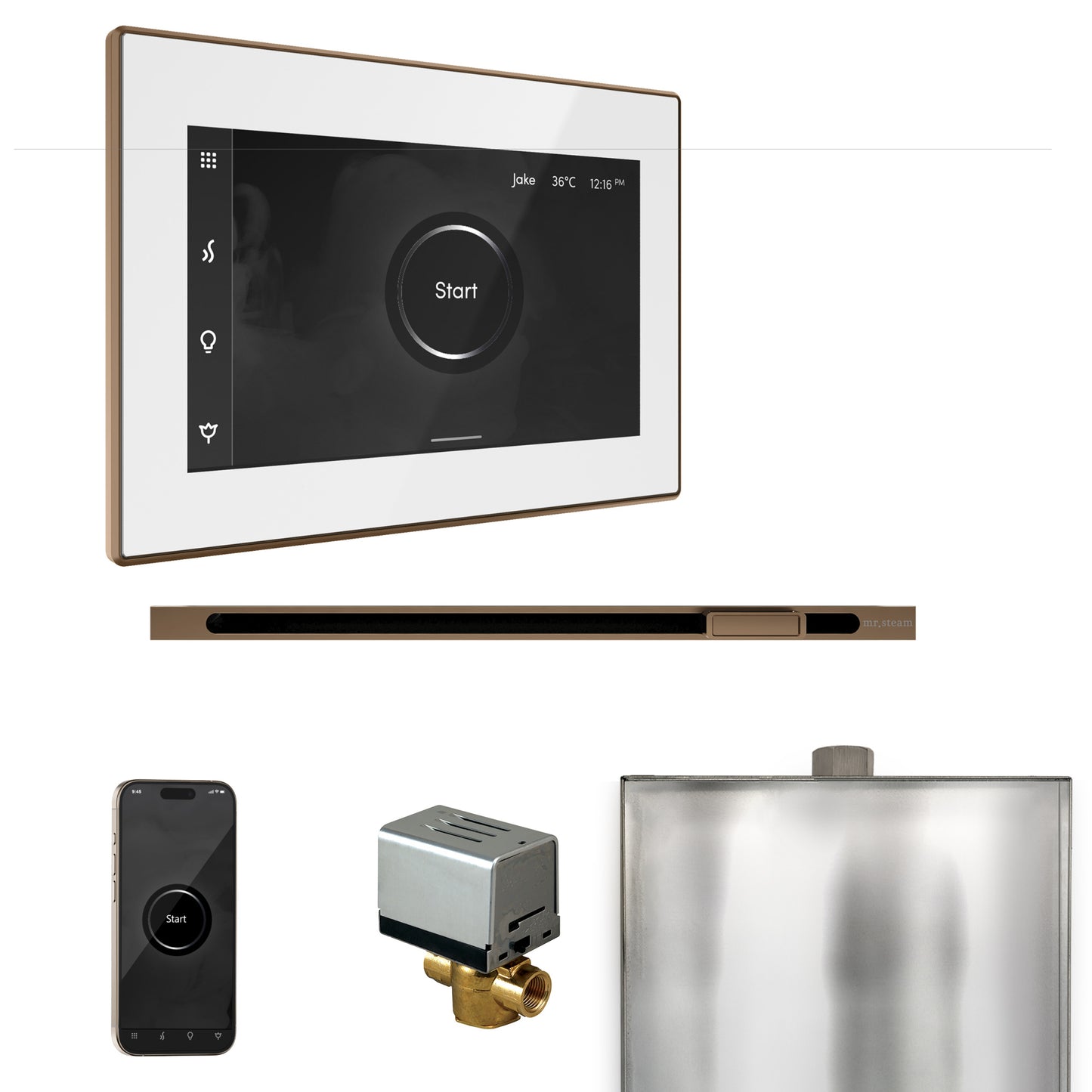 Mr. Steam BXL XButler Steam Shower Control Package with iSteamX Control and Linear Steamhead