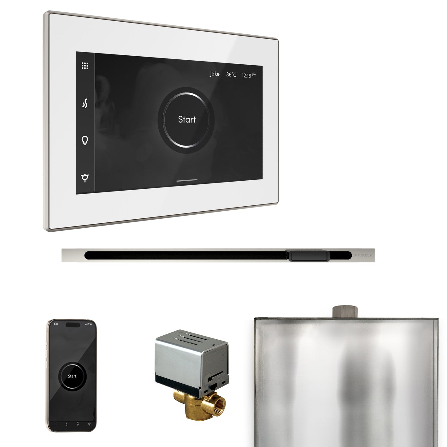 Mr. Steam BXL XButler Steam Shower Control Package with iSteamX Control and Linear Steamhead