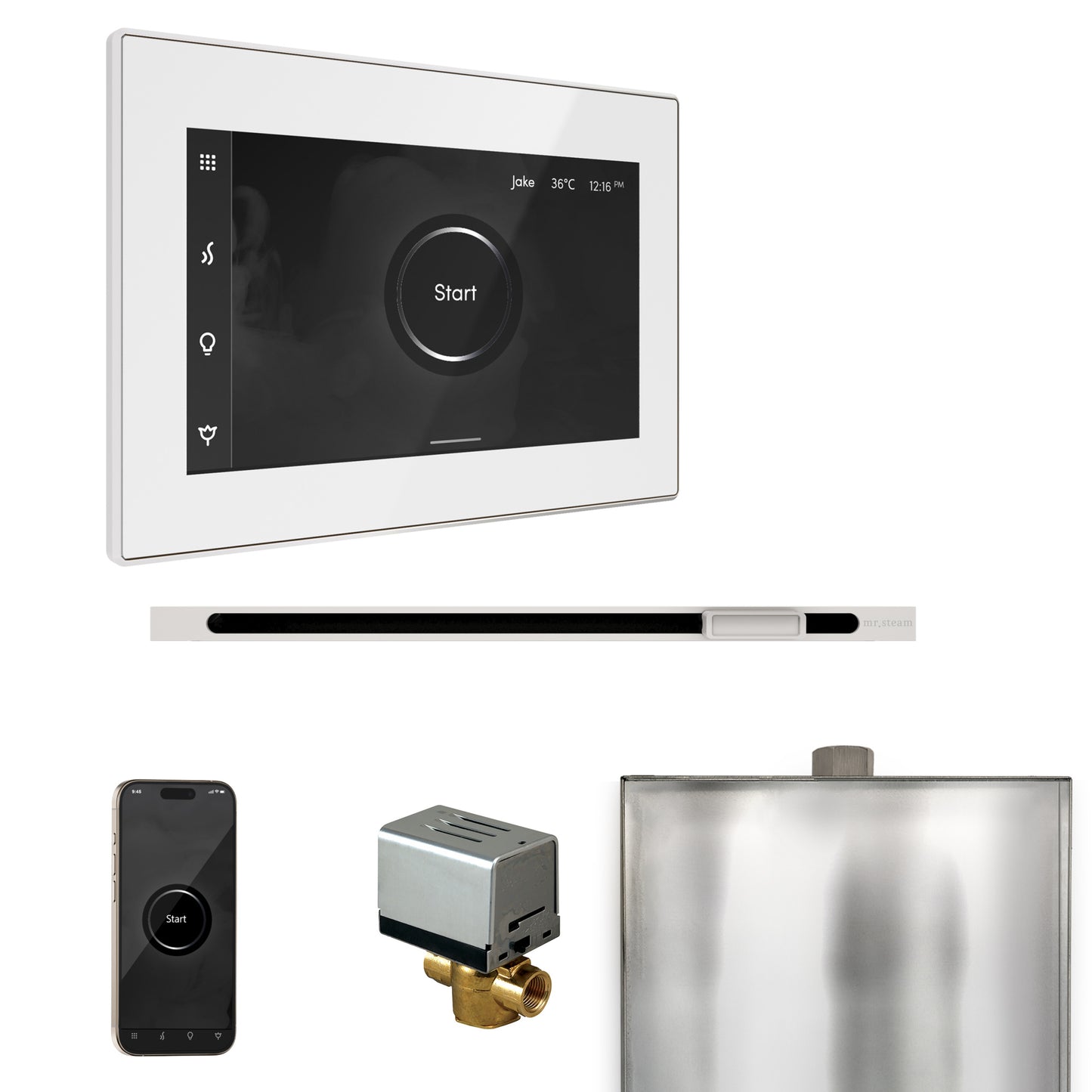 Mr. Steam BXL XButler Steam Shower Control Package with iSteamX Control and Linear Steamhead