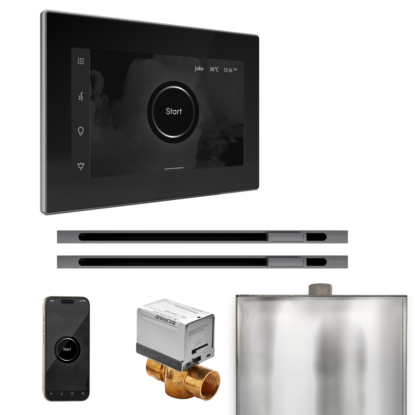 Mr. Steam BXXL XButler Max Steam Shower Control Package with iSteamX Control and Linear Steamhead