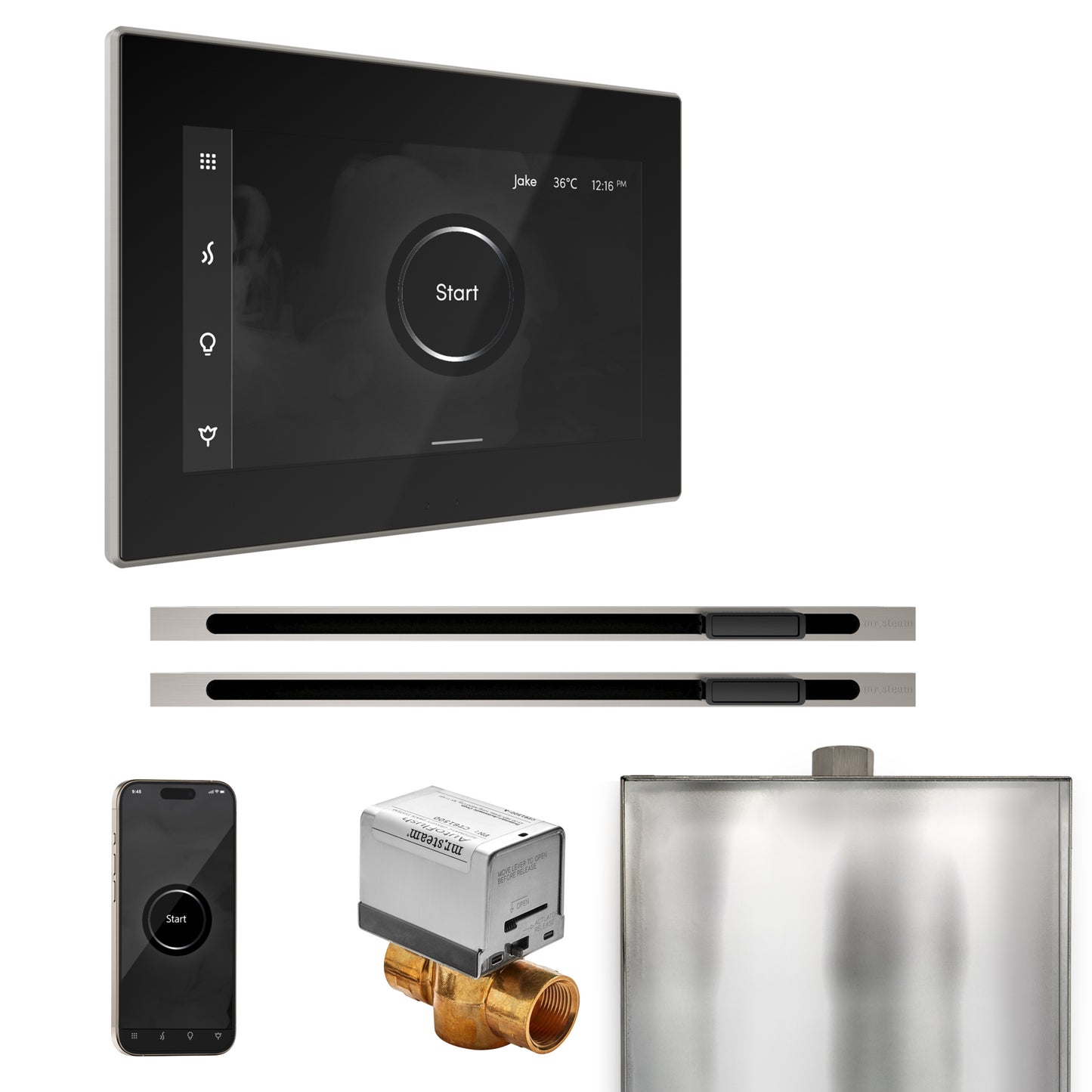 Mr. Steam BXXL XButler Max Steam Shower Control Package with iSteamX Control and Linear Steamhead