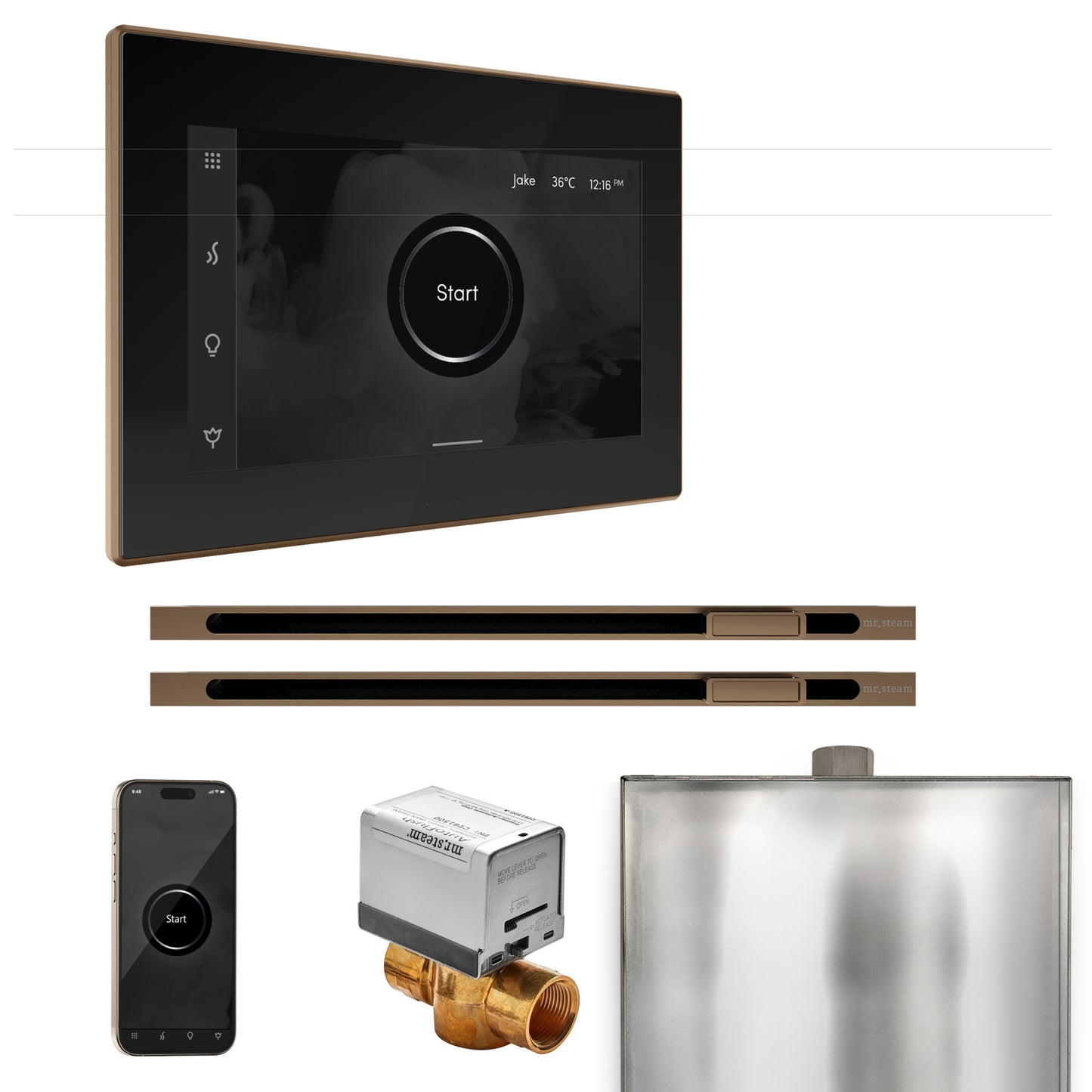 Mr. Steam BXXL XButler Max Steam Shower Control Package with iSteamX Control and Linear Steamhead
