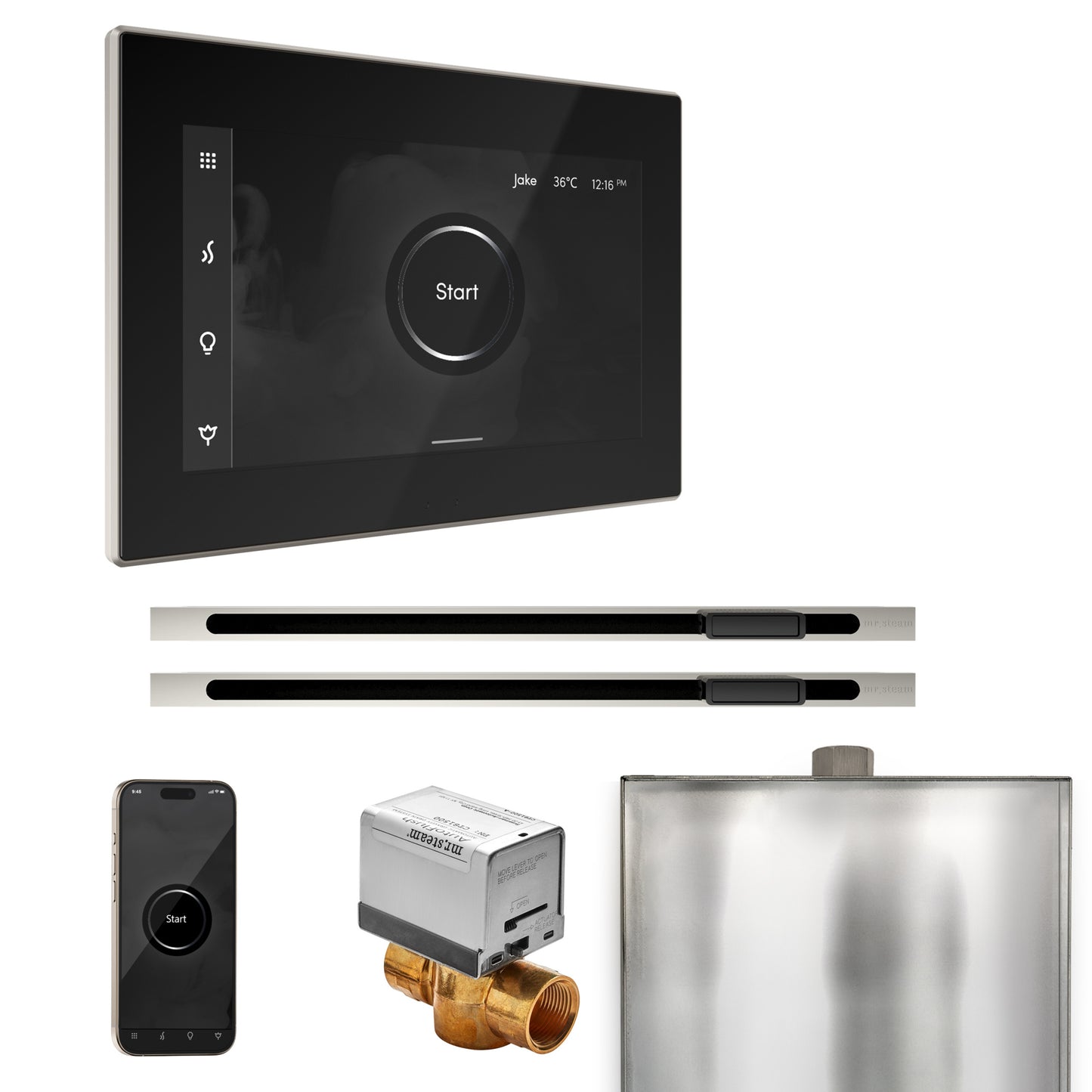 Mr. Steam BXXL XButler Max Steam Shower Control Package with iSteamX Control and Linear Steamhead