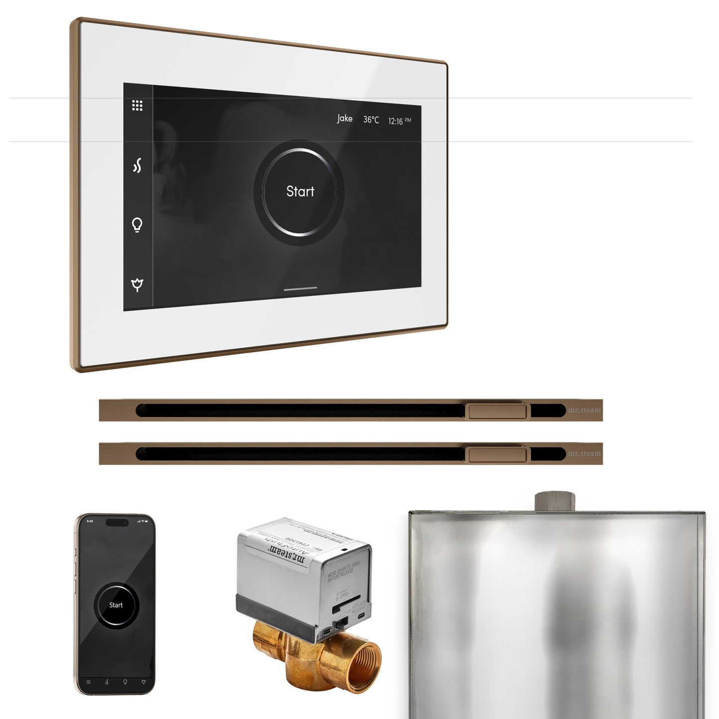 Mr. Steam BXXL XButler Max Steam Shower Control Package with iSteamX Control and Linear Steamhead