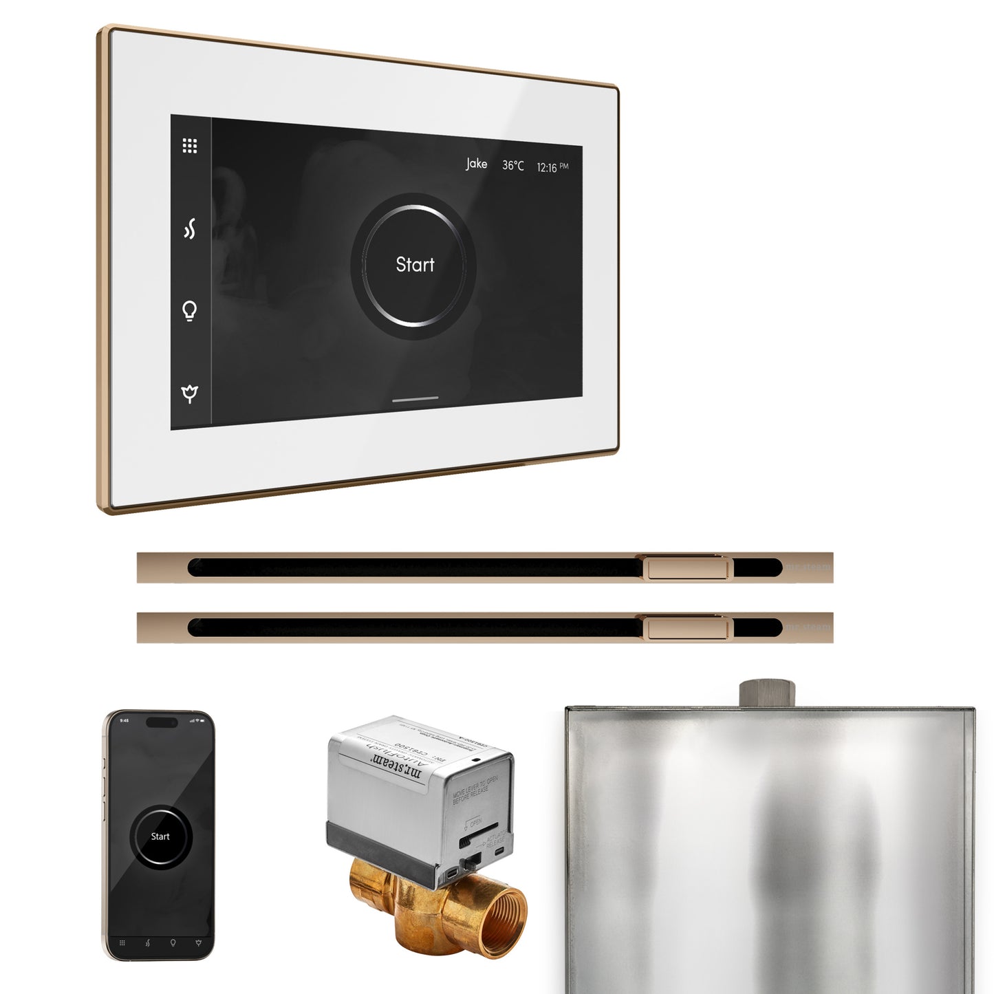 Mr. Steam BXXL XButler Max Steam Shower Control Package with iSteamX Control and Linear Steamhead