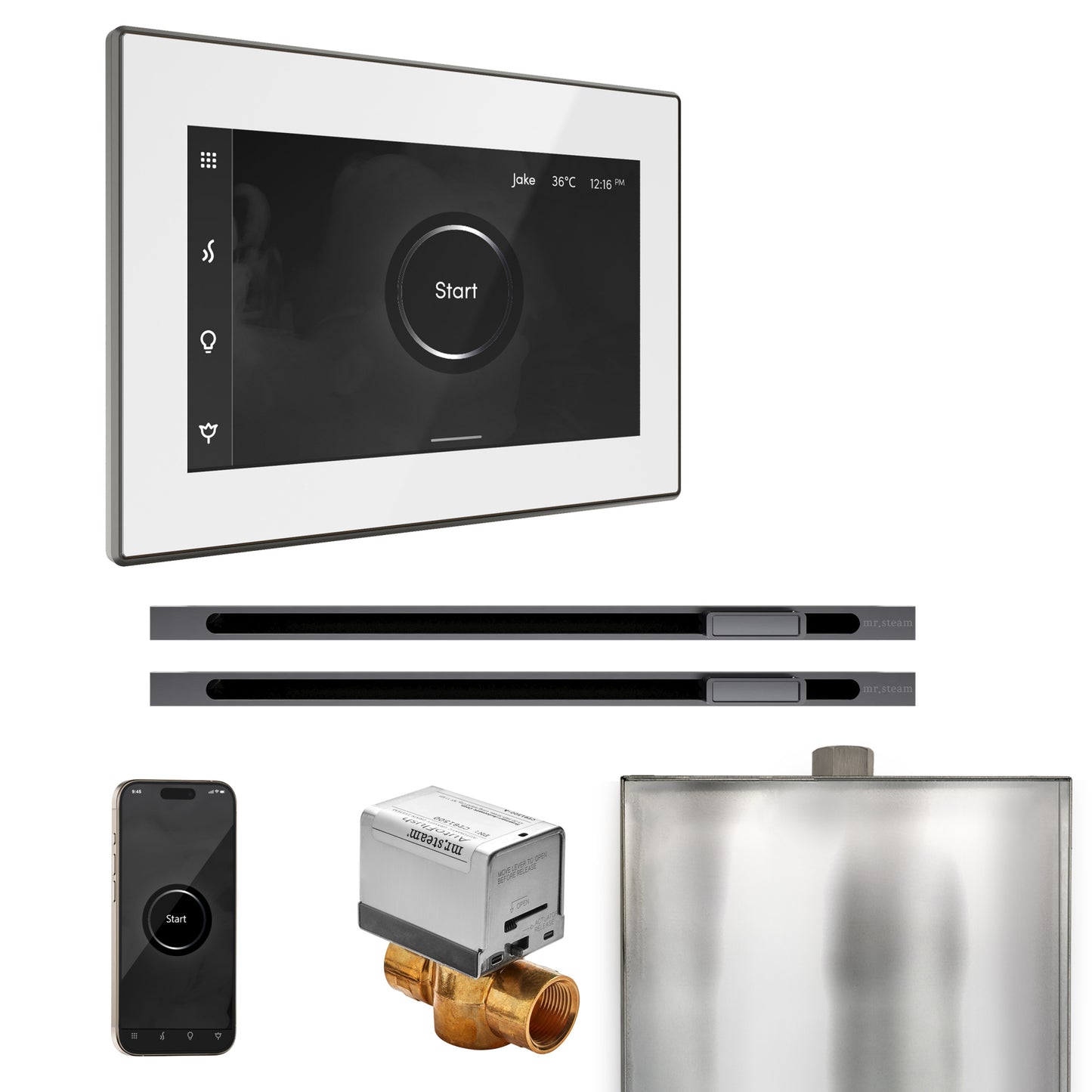 Mr. Steam BXXL XButler Max Steam Shower Control Package with iSteamX Control and Linear Steamhead