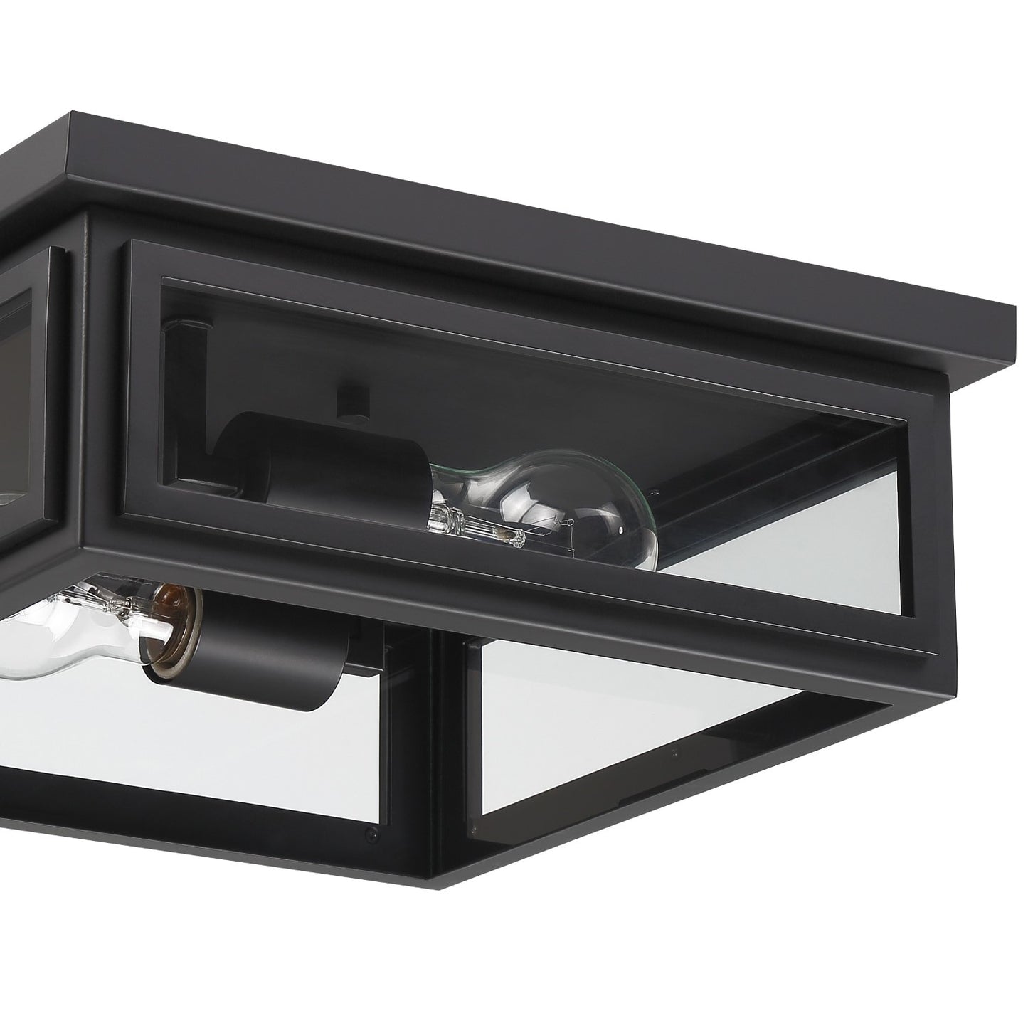 Crystorama BYR-80100-MK Byron 2 Light Outdoor Ceiling Mount - Matte Black