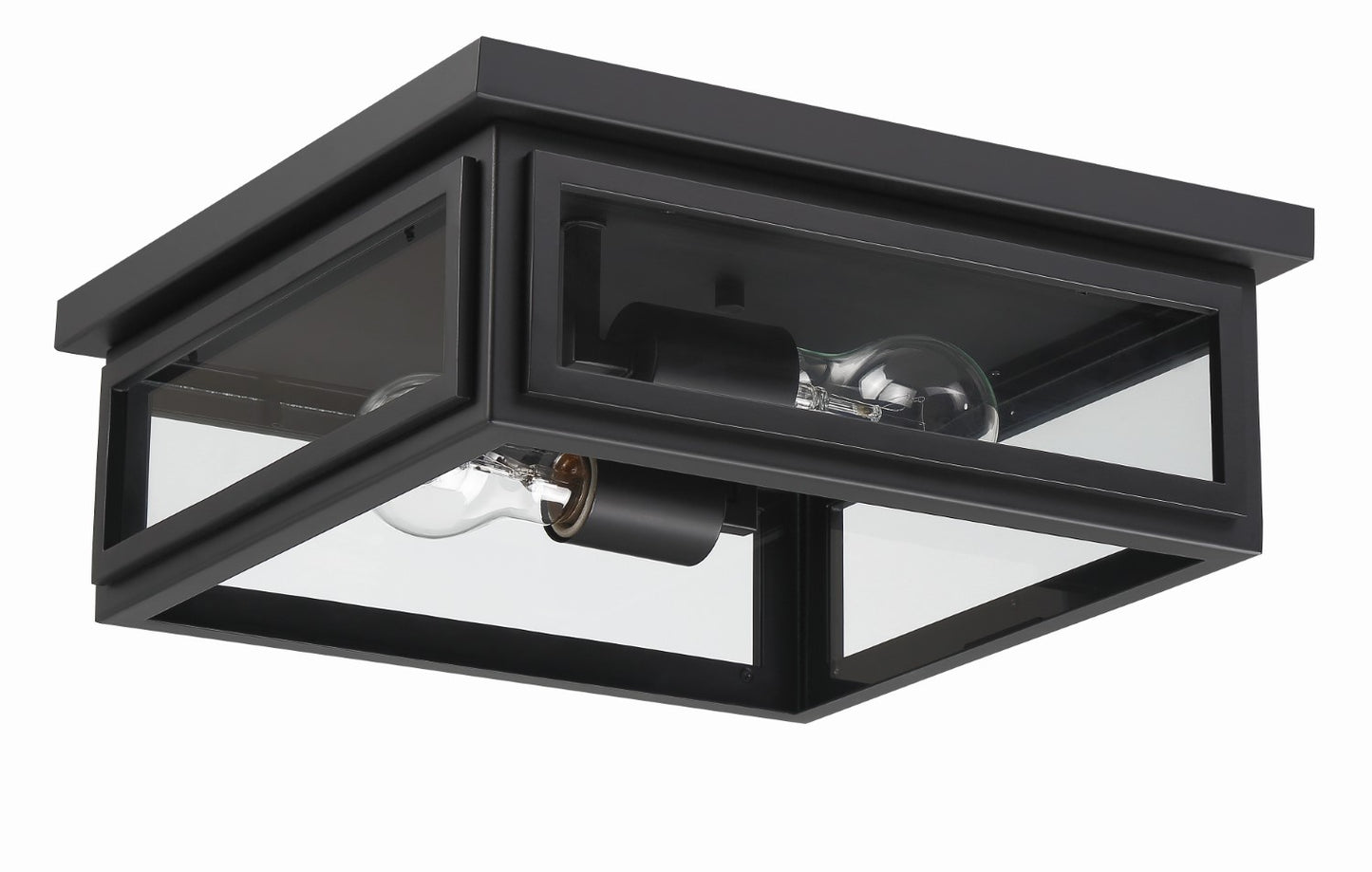 Crystorama BYR-80100-MK Byron 2 Light Outdoor Ceiling Mount - Matte Black