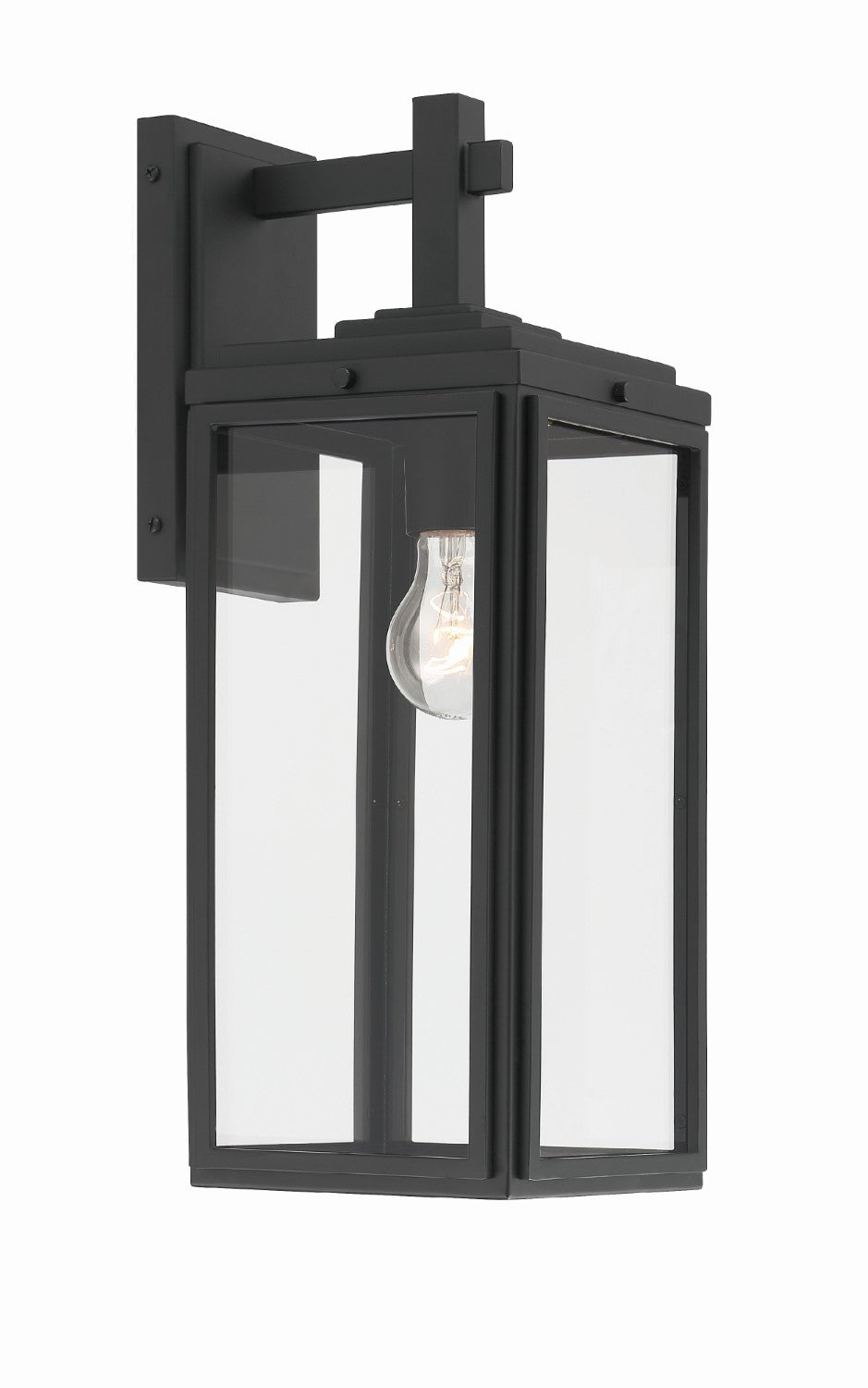 Crystorama BYR-80102-MK Byron 1 Light Outdoor Wall Mount - Matte Black