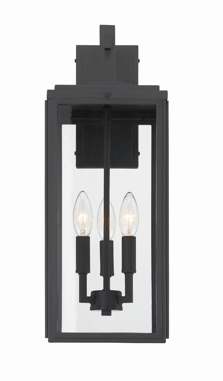 Crystorama BYR-80103-MK Byron 3 Light Outdoor Wall Mount - Matte Black