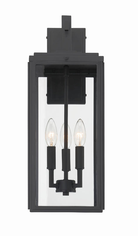 Crystorama BYR-80103-MK Byron 3 Light Outdoor Wall Mount - Matte Black