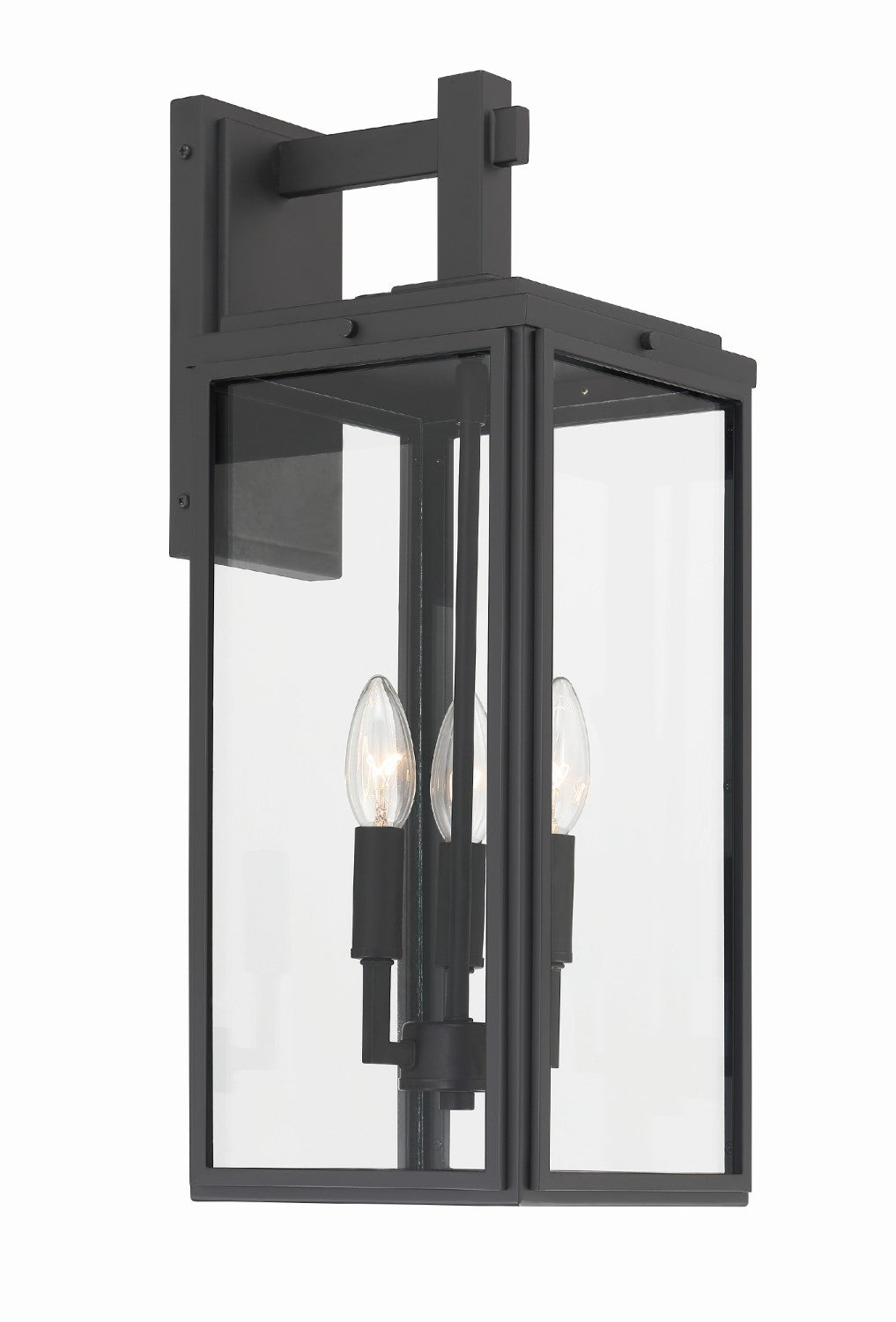 Crystorama BYR-80103-MK Byron 3 Light Outdoor Wall Mount - Matte Black