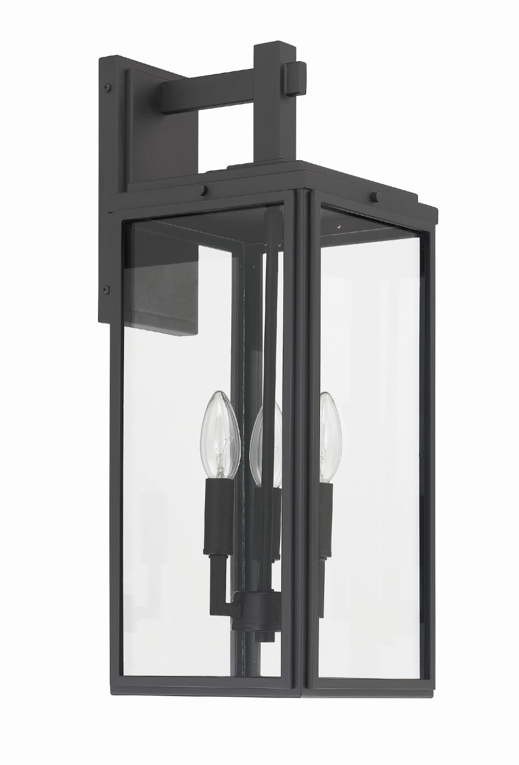 Crystorama BYR-80103-MK Byron 3 Light Outdoor Wall Mount - Matte Black