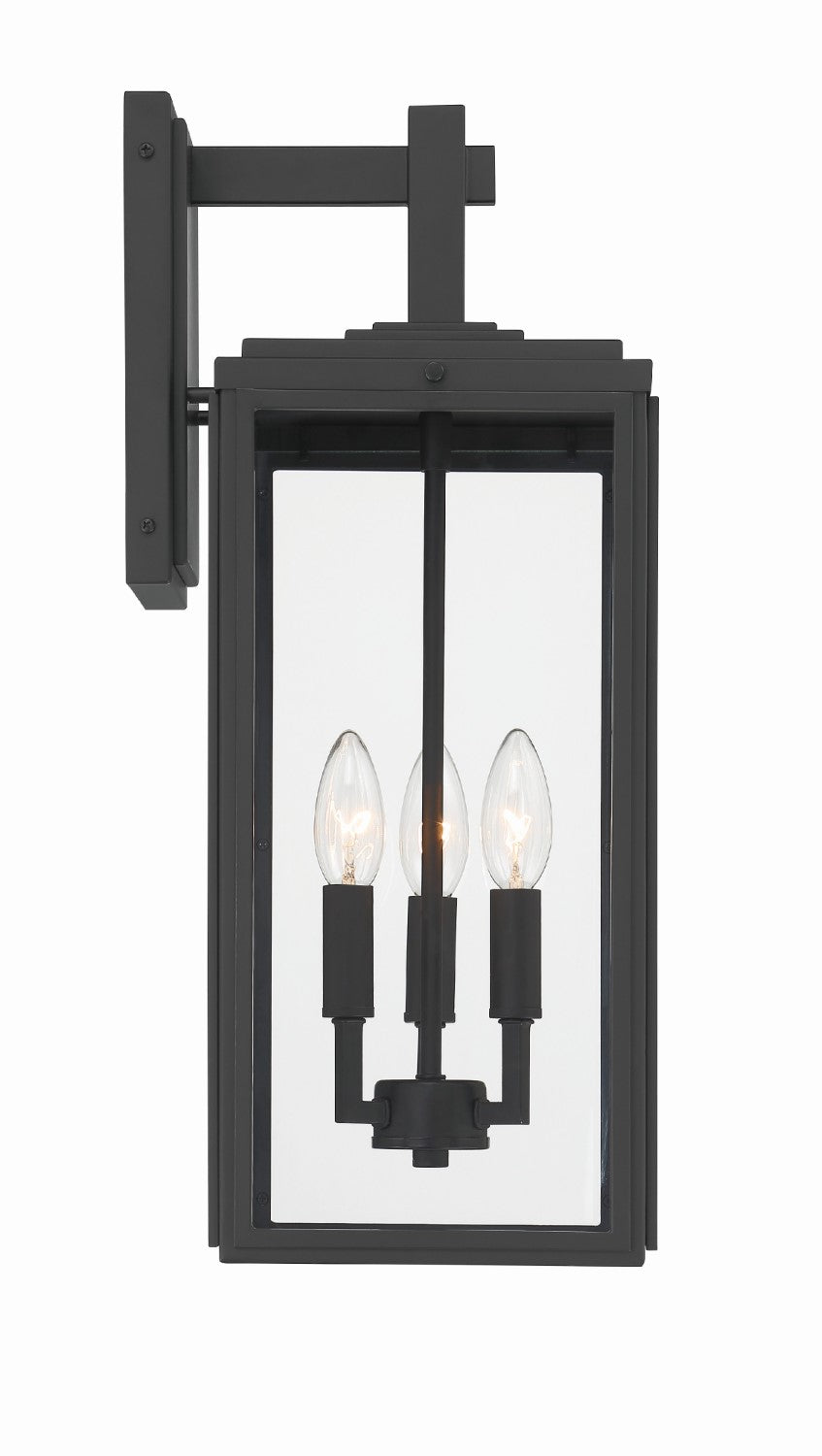 Crystorama BYR-80103-MK Byron 3 Light Outdoor Wall Mount - Matte Black