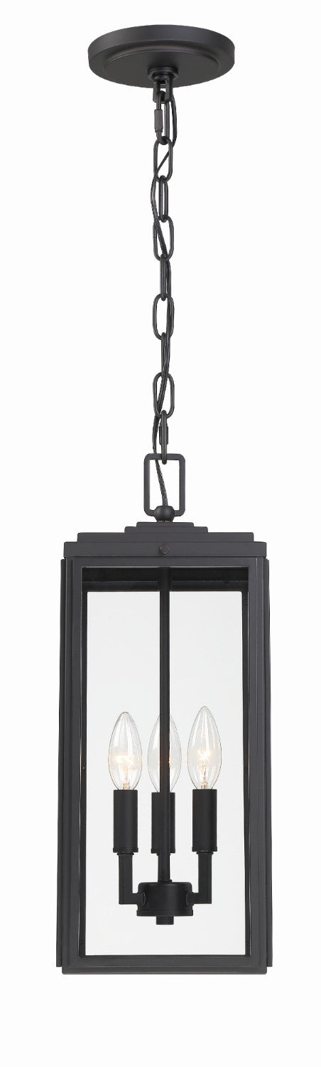 Crystorama BYR-80105-MK Byron 3 Light Outdoor Pendant - Matte Black