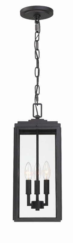 Crystorama BYR-80105-MK Byron 3 Light Outdoor Pendant - Matte Black