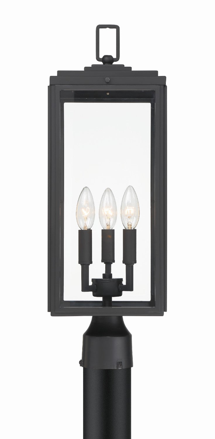 Crystorama BYR-80109-MK Byron 3 Light Outdoor Lantern Post - Matte Black
