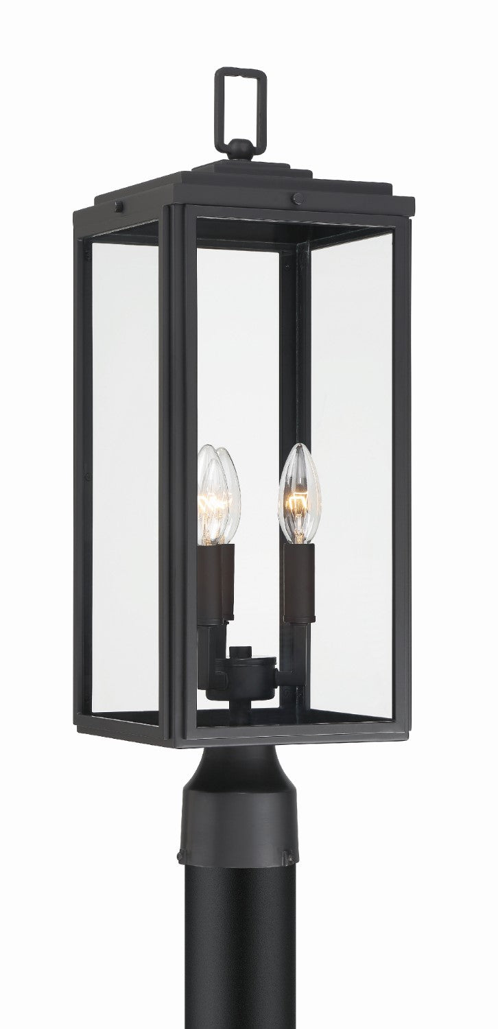 Crystorama BYR-80109-MK Byron 3 Light Outdoor Lantern Post - Matte Black