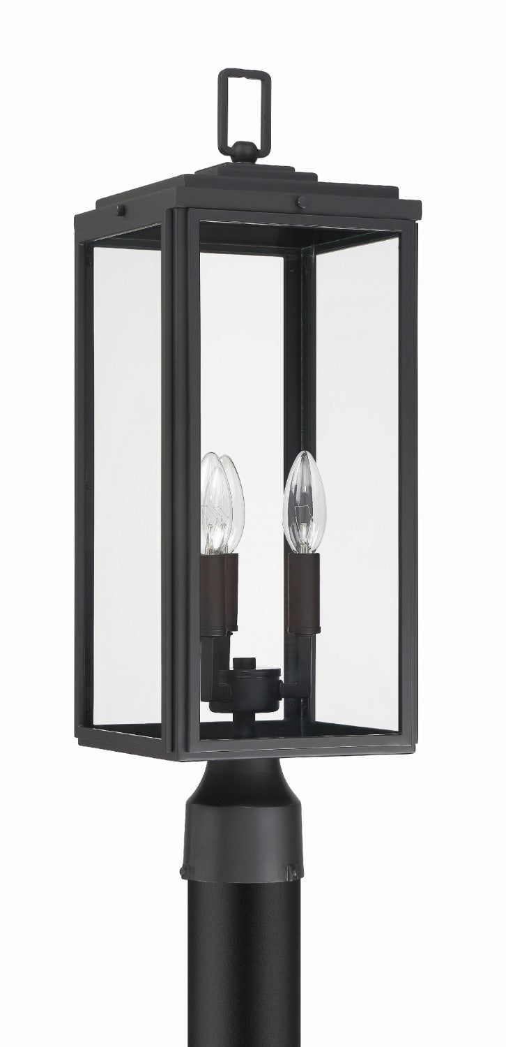 Crystorama BYR-80109-MK Byron 3 Light Outdoor Lantern Post - Matte Black