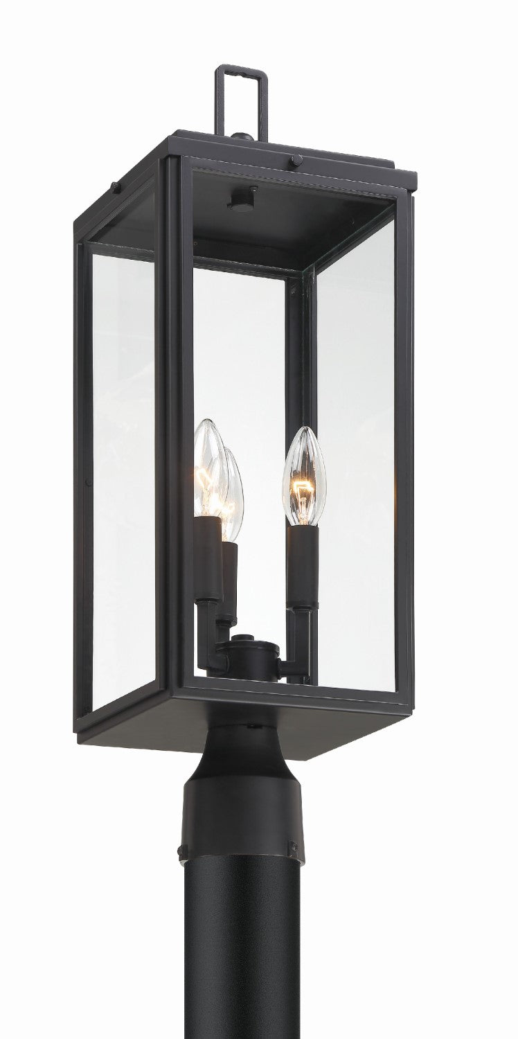 Crystorama BYR-80109-MK Byron 3 Light Outdoor Lantern Post - Matte Black