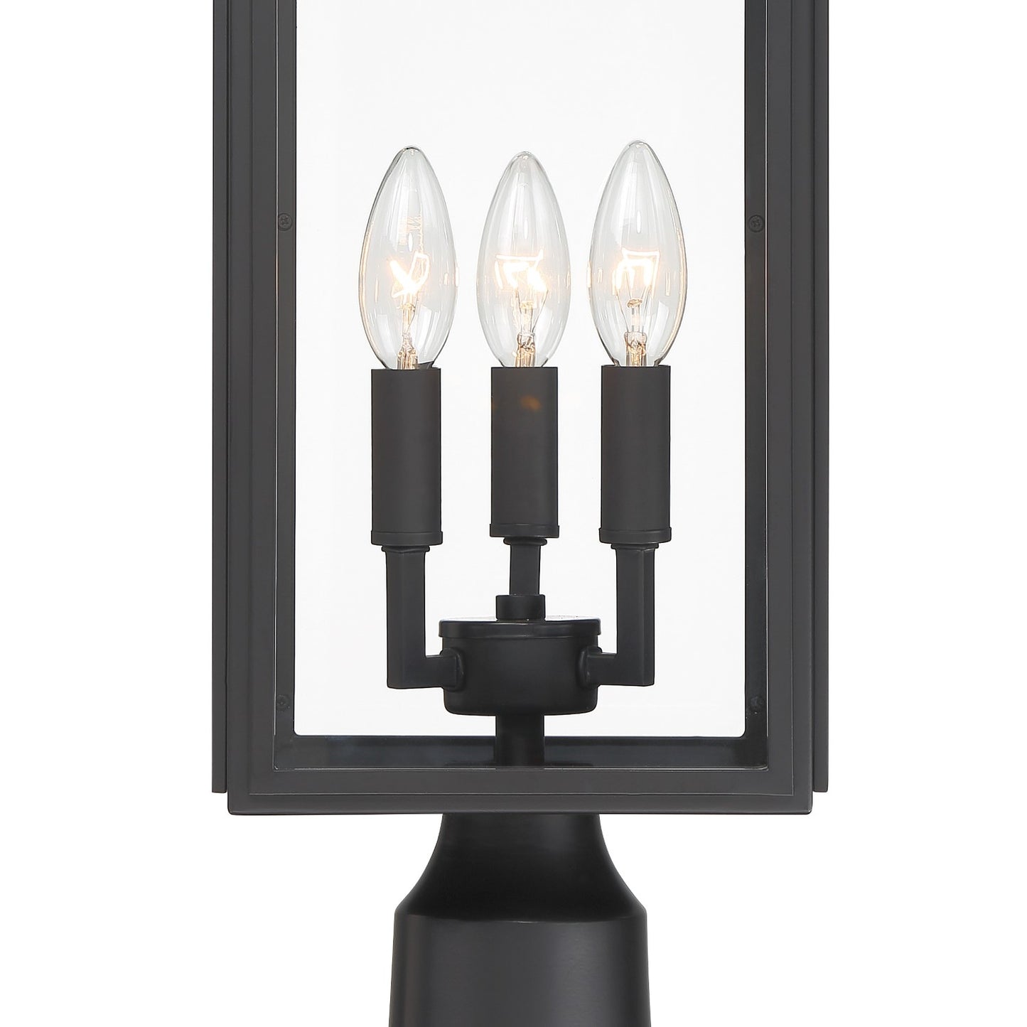 Crystorama BYR-80109-MK Byron 3 Light Outdoor Lantern Post - Matte Black