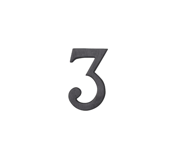 Ashley Norton BZ.155 3 4" Numeral 3 - Dark Bronze