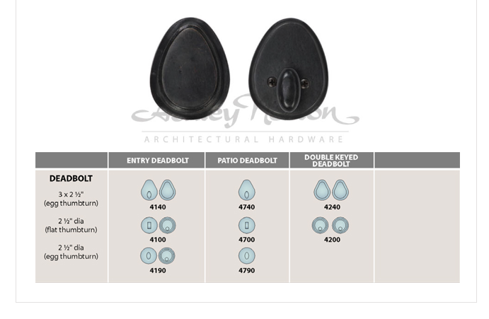 Ashley Norton BZ.4140-238 Single Deadbolt Oval - Dark Bronze