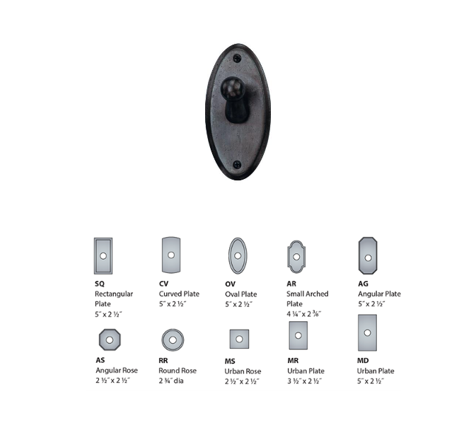 Ashley Norton BZ.CV410 Hook On Curved Escutcheon - Dark Bronze