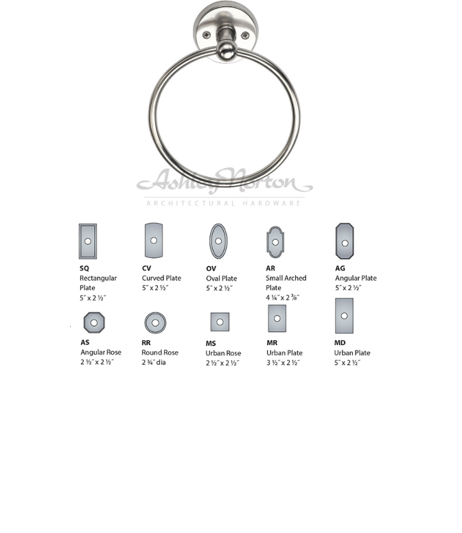 Ashley Norton BZ.MD100 Towel Ring Ring dia 6 1/2" - Dark Bronze