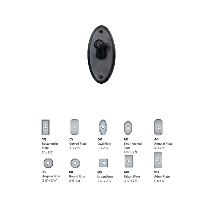 Ashley Norton BZ.SQ410 Hook On Square Escutcheon - Dark Bronze