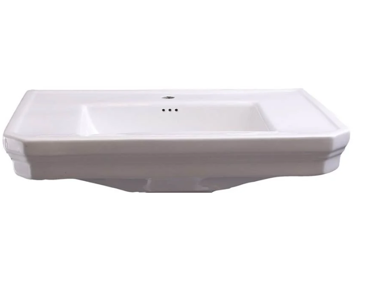Barclay B/3-3011WH Corbin Basin Only With 1 - Faucet Hole With Overflow - White