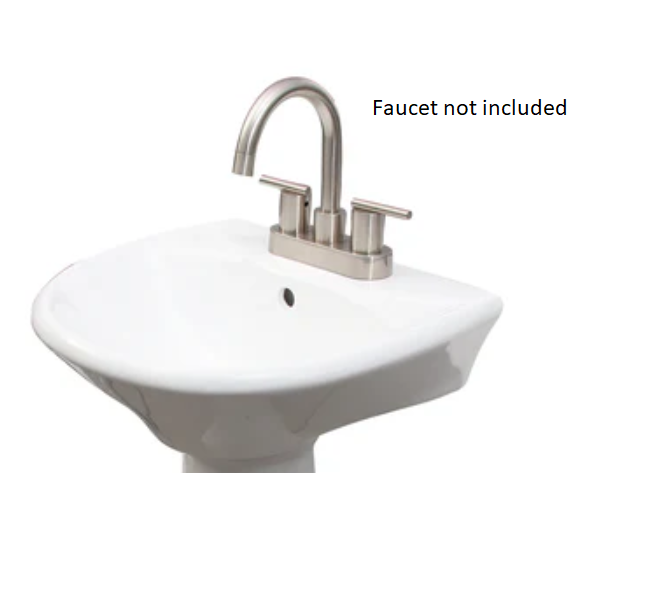 Barclay B/3-3031WH Gair Basin Only With 1 - Faucet Hole With Overflow - White