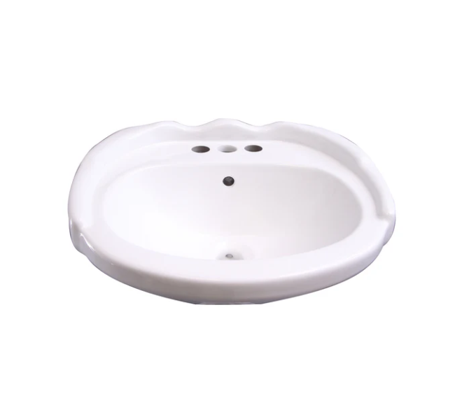 Barclay B/3-3046WH Silvi 20 Basin Only With 6 Centerset With Overflow - White