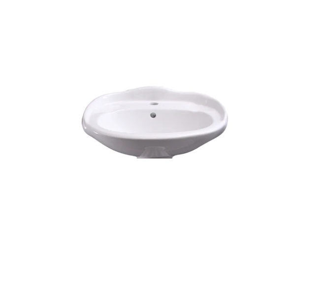 Barclay B/3-3051WH Arianne 19 Basin Only With 1 - Faucet Hole With Overflow - White