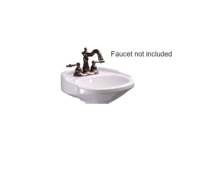 Barclay B/3-3061WH Silvi 15 Basin Only With 1 - Faucet Hole With Overflow - White