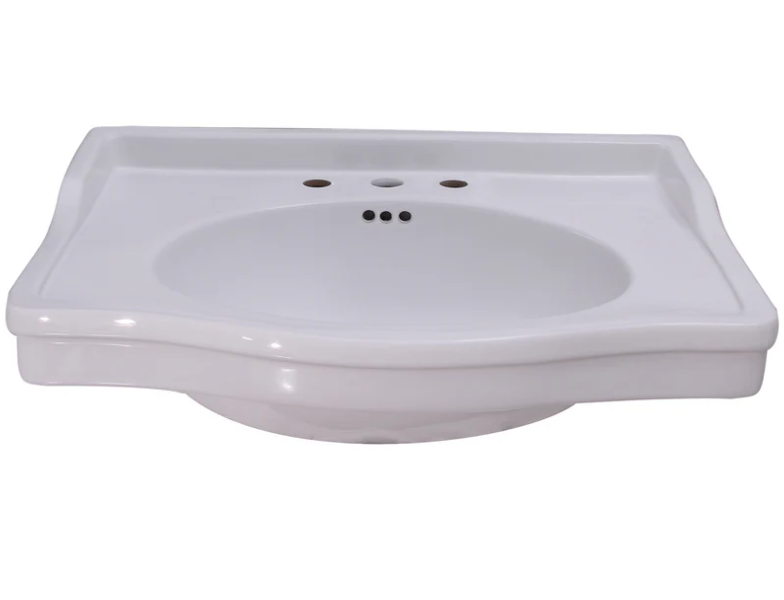 Barclay B/3-9121WH Ensal Basin Only With 1 Faucet Hole Overflow - White