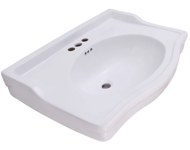 Barclay B/3-9124WH Ensal Basin Only for 4" Centerset Hole Overflow - White