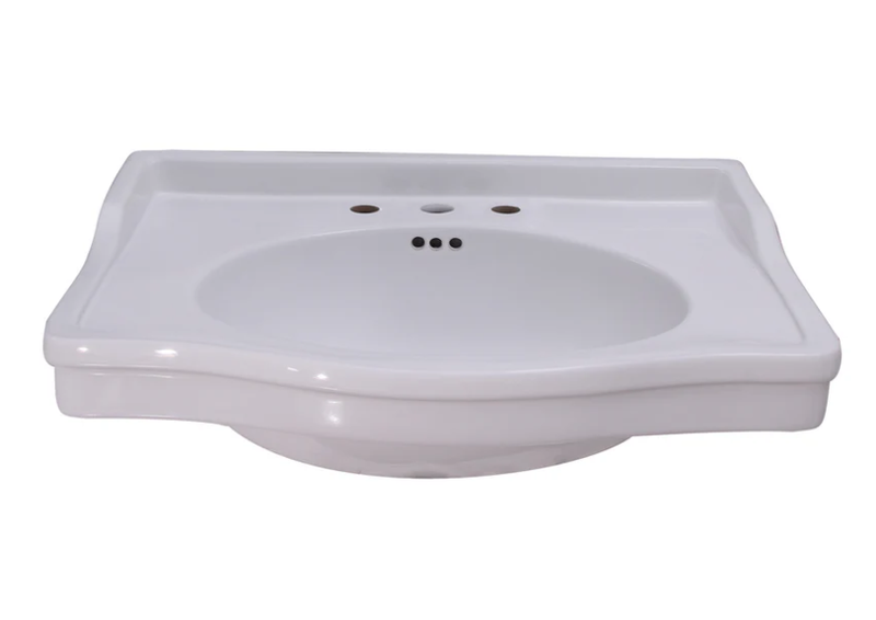 Barclay B/3-9128WH Ensal Basin Only for 8 Widespread Hole Overflow - White