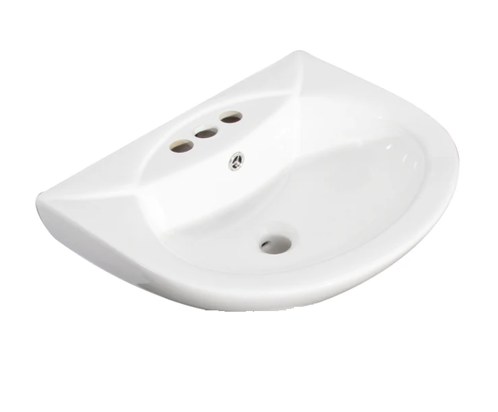 Barclay B/3-9151WH Banks Basin Only With 1 Faucet Hole Overflow - White