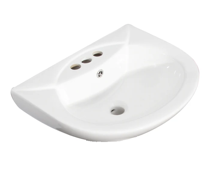 Barclay B/3-9154WH Banks Basin Only for 4" Centerset Faucet Hole Overflow - White