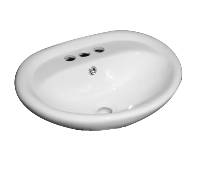 Barclay B/3-9161WH Ashley Basin Only With 1 Faucet Hole Overflow - White