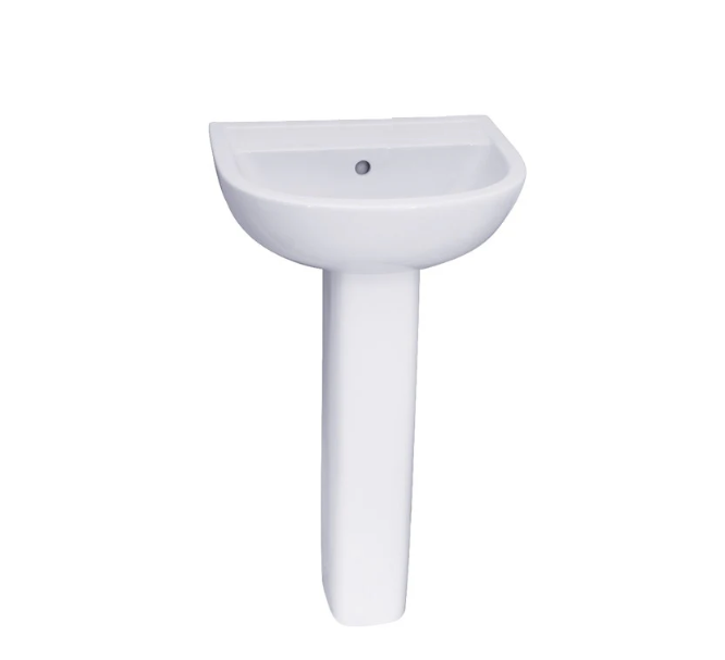 Barclay B/3-548WH Compact 500 Lavatory Pedestal and Basin 8" Centerset - White