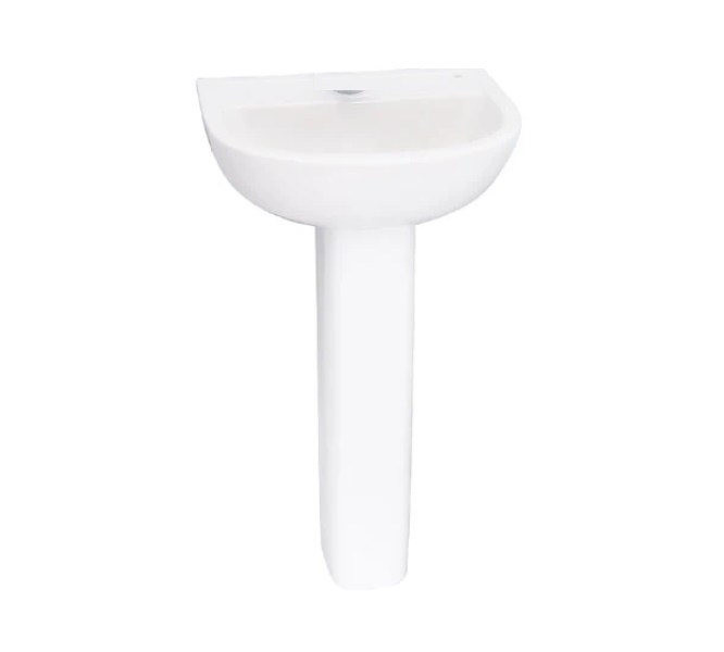 Barclay B/3-558WH Compact 545 Lavatory Pedestal and Basin 8" Centerset - White