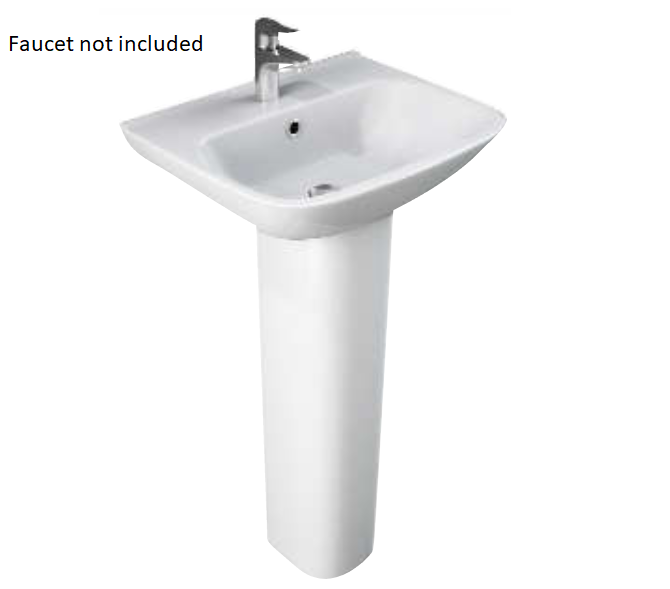 Barclay B/3-1104WH Eden 450 Lavatory Pedestal and Basin 4 Center Set - White