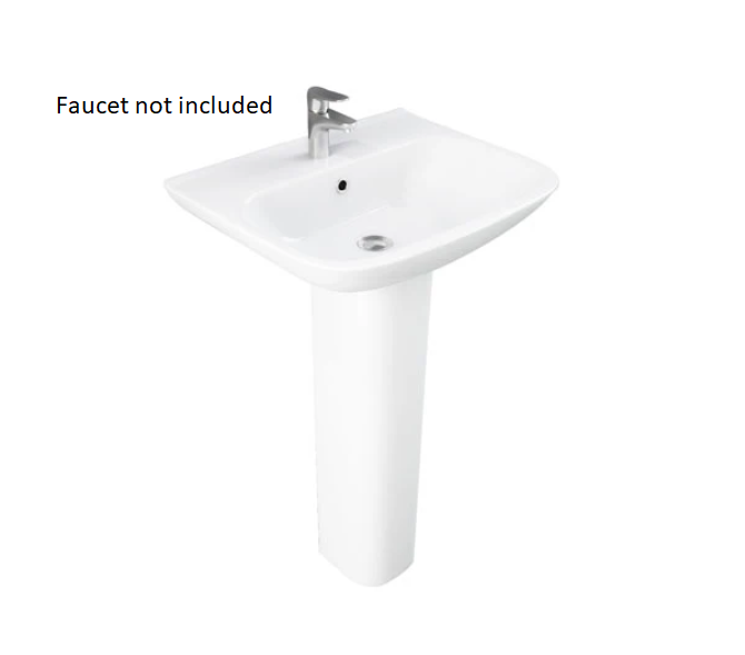Barclay B/3-1111WH Eden 520 Lavatory Pedestal and Basin 1 - Hole - White